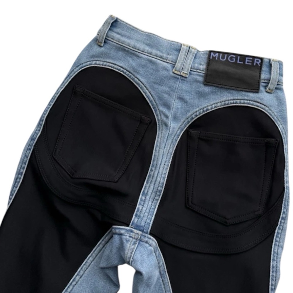 Mugler X H&M spiral Jeans US size EUR 36 Black Stretch Blue Denim size US 4 - Picture 5 of 8
